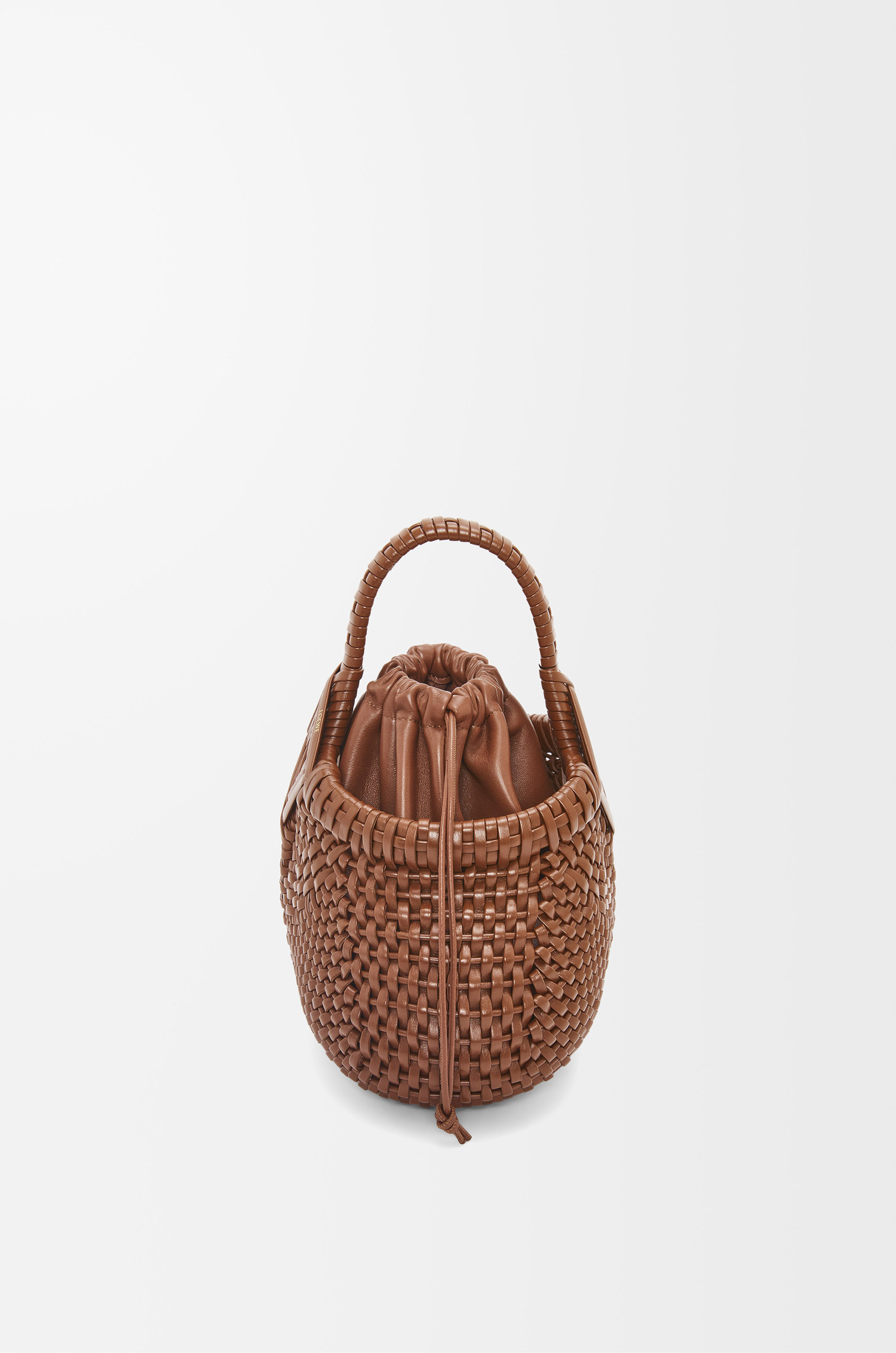 Mini Diamond Round Basket bag in calfskin - 5