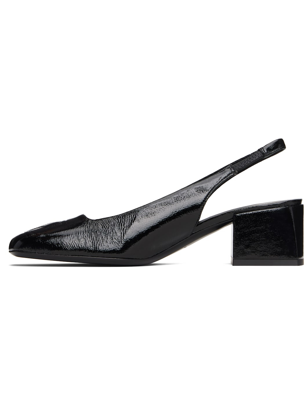 Black AC Vinyl Slingback Heels - 3