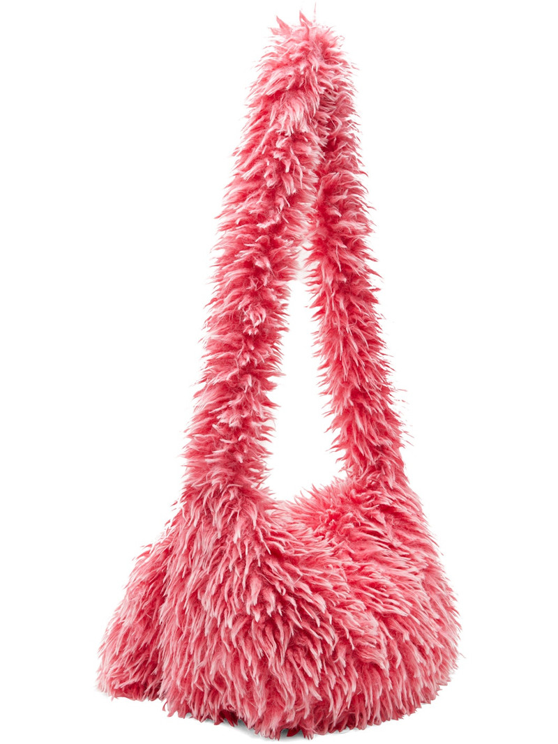 Pink Faux-Fur Messenger Bag 3