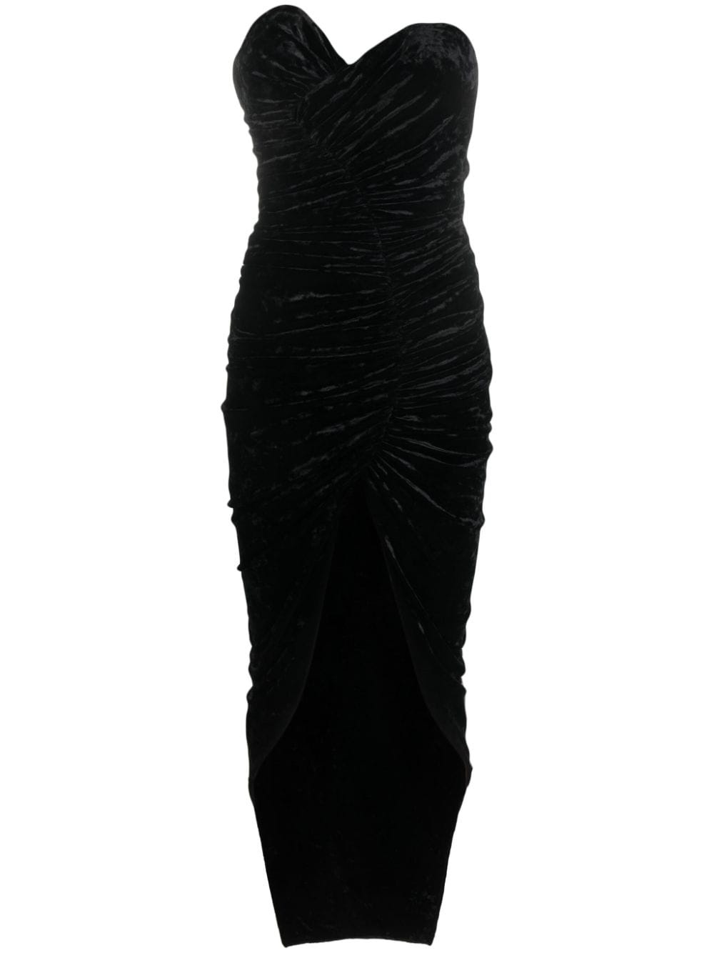 strapless velvet dress - 1