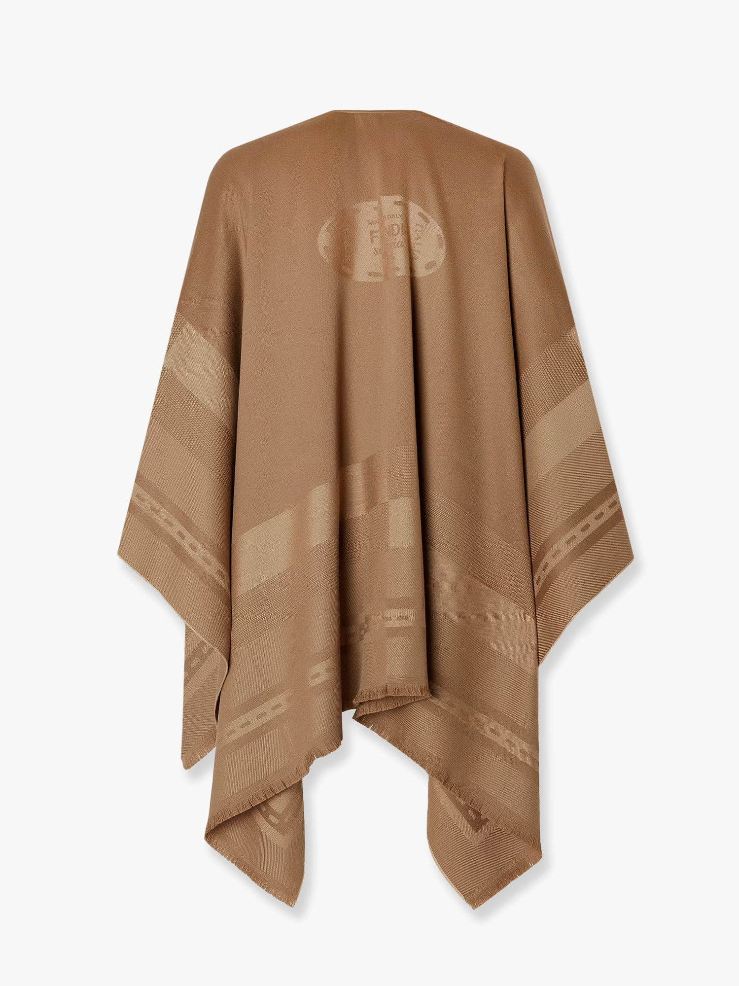 Wool And Cashmere Poncho With Jacquard Manufacturing - 2