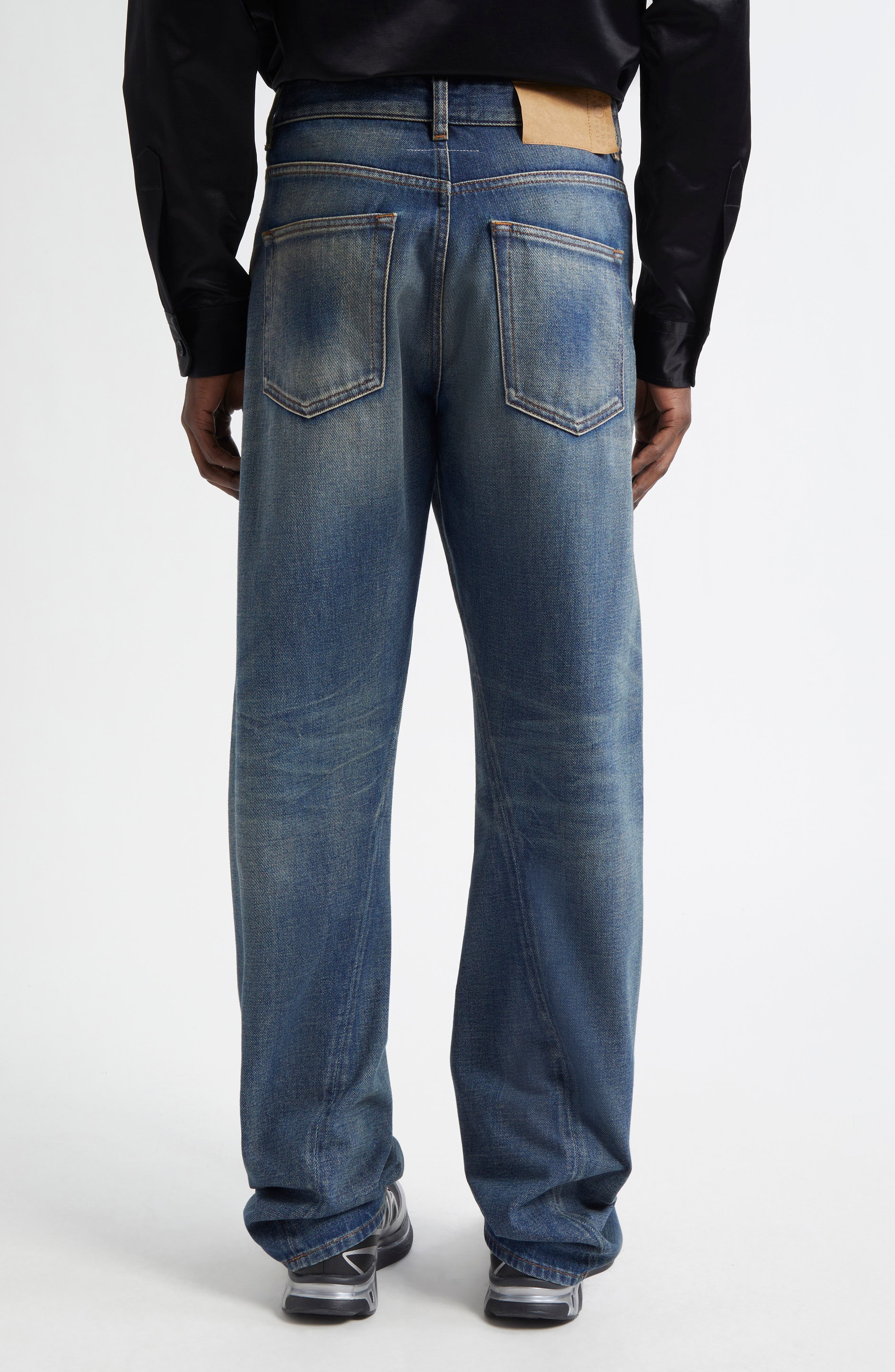 MM6 Maison Margiela Wide Leg Jeans in Medium Blue at Nordstrom - 3