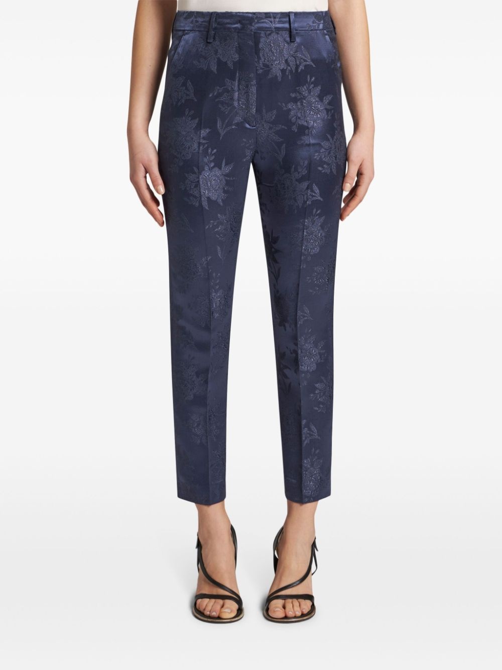 patterned-jacquard tailored trousers - 3