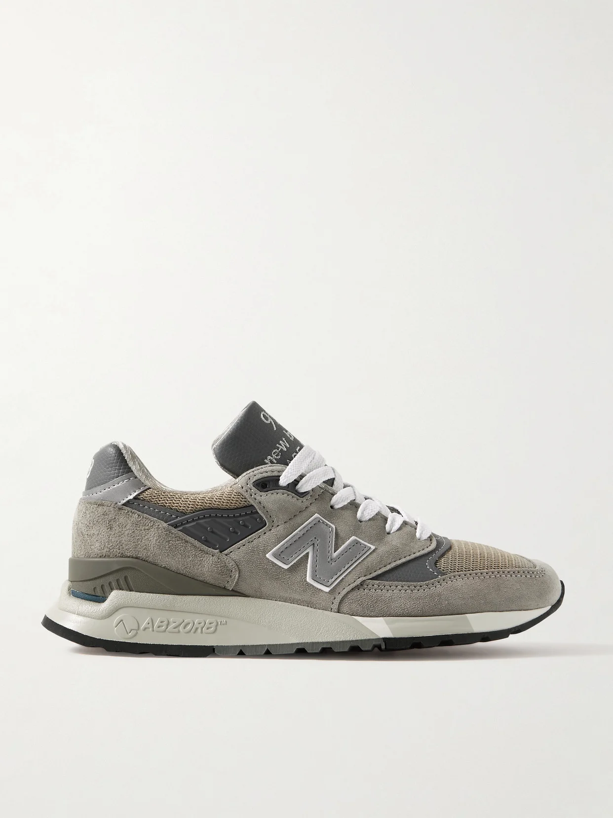 Made In Usa 998 Core Rubber-trimmed Leather, Mesh And Suede Sneakers - 1
