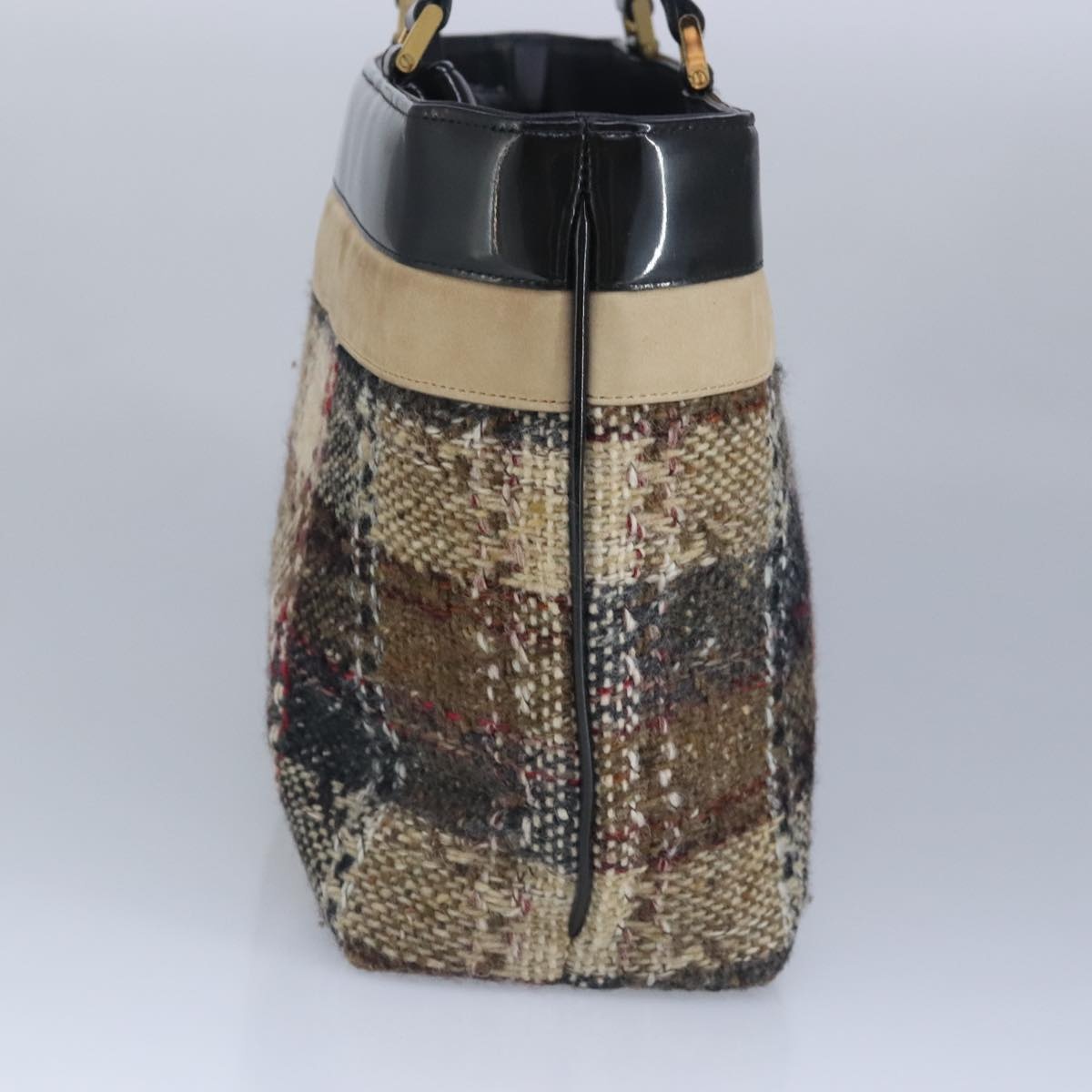 Burberry Hand Bag Wool Beige Gold - 4