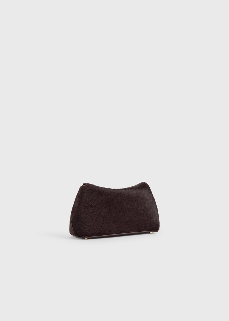 Mini T-lock pony hair clutch wine 4