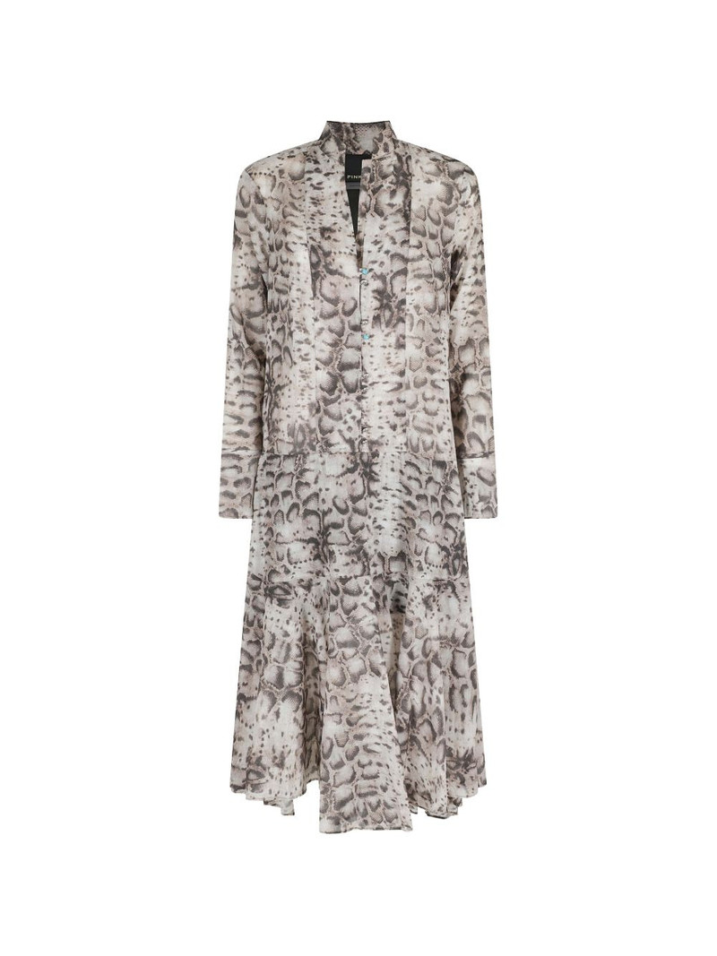 snakeskin-print tiered dress 1
