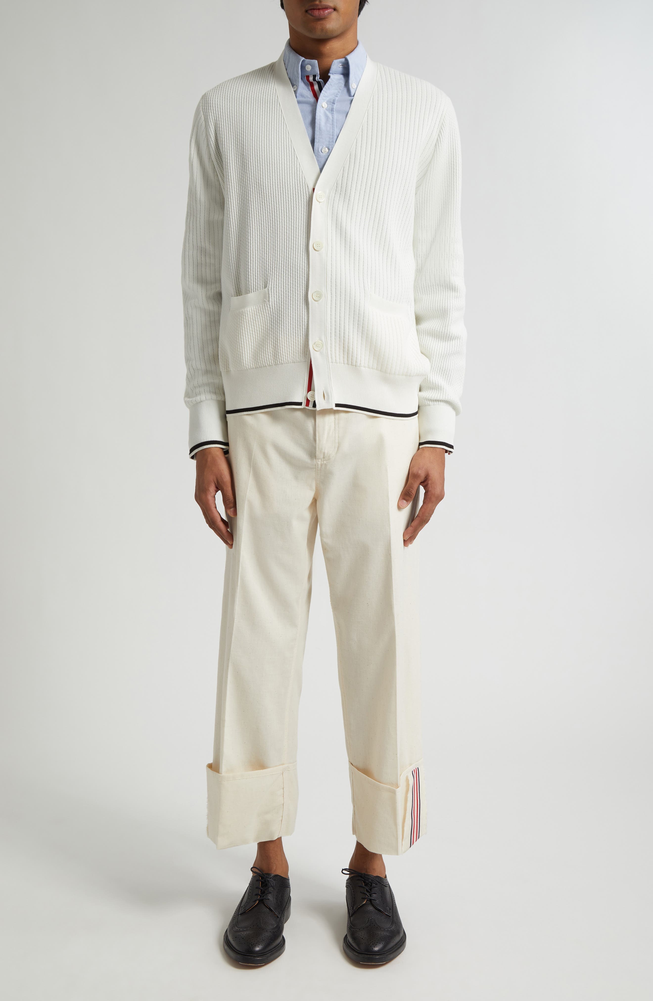 Thom Browne Unconstructed Straight Leg Pants in Muslin at Nordstrom - 2