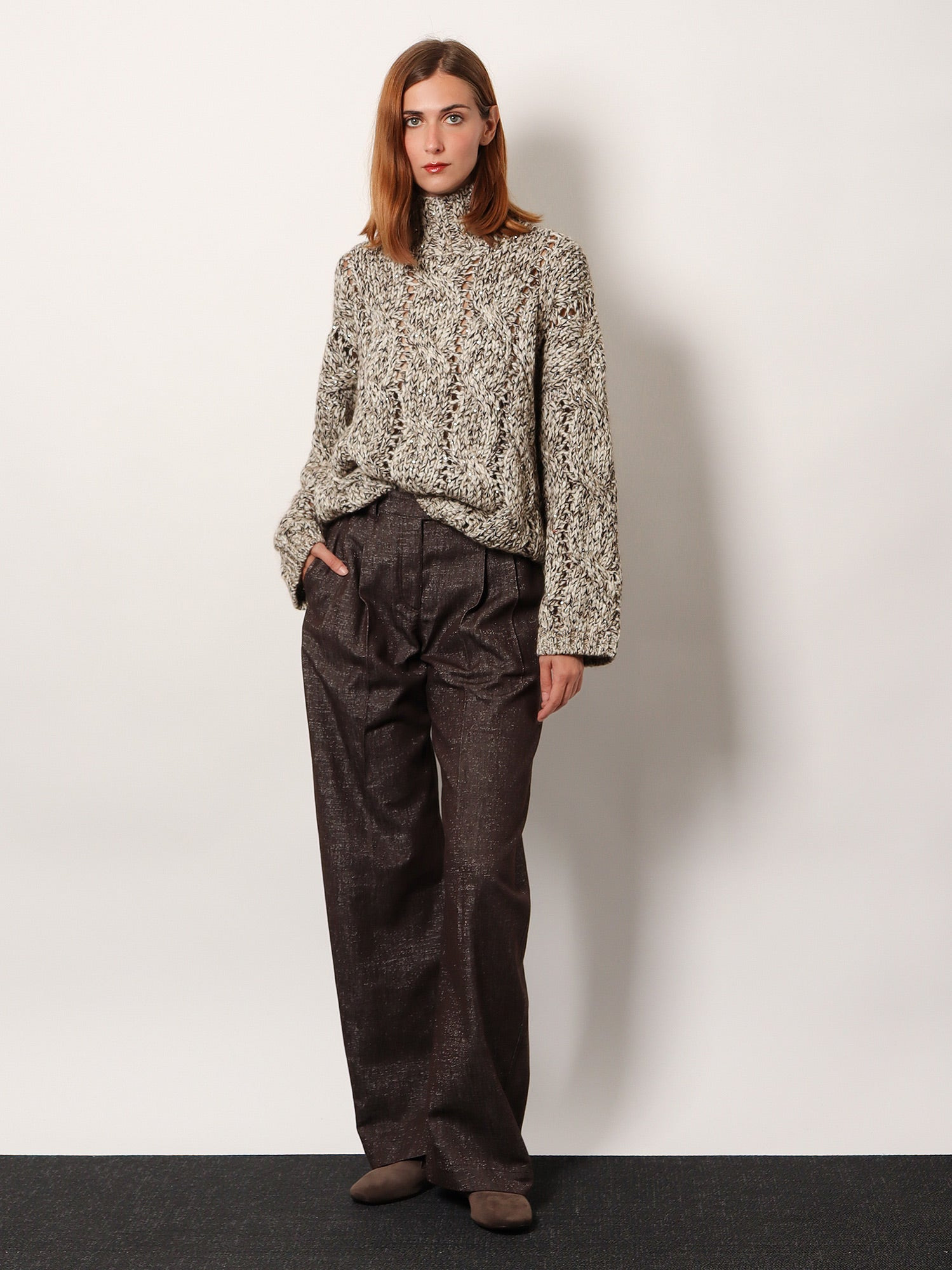 Wool And Cashmere Turtleneck Sweater With Sequins - 2