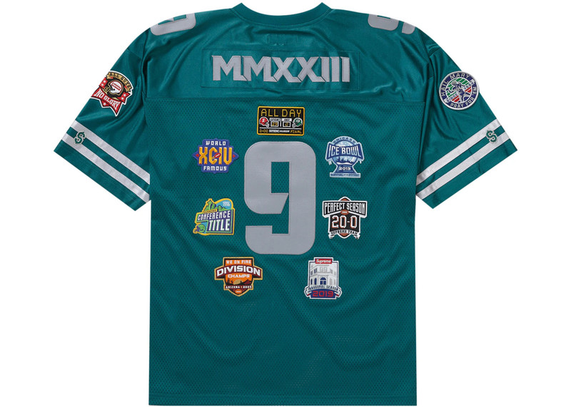 Supreme Supreme Championships Embroidered Football Jersey Dark Teal outlook