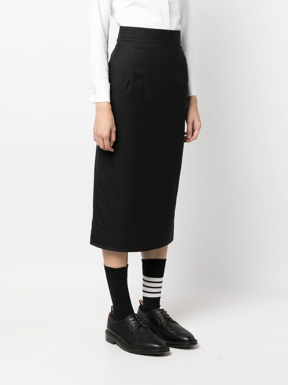 twill-weave pencil skirt - 3