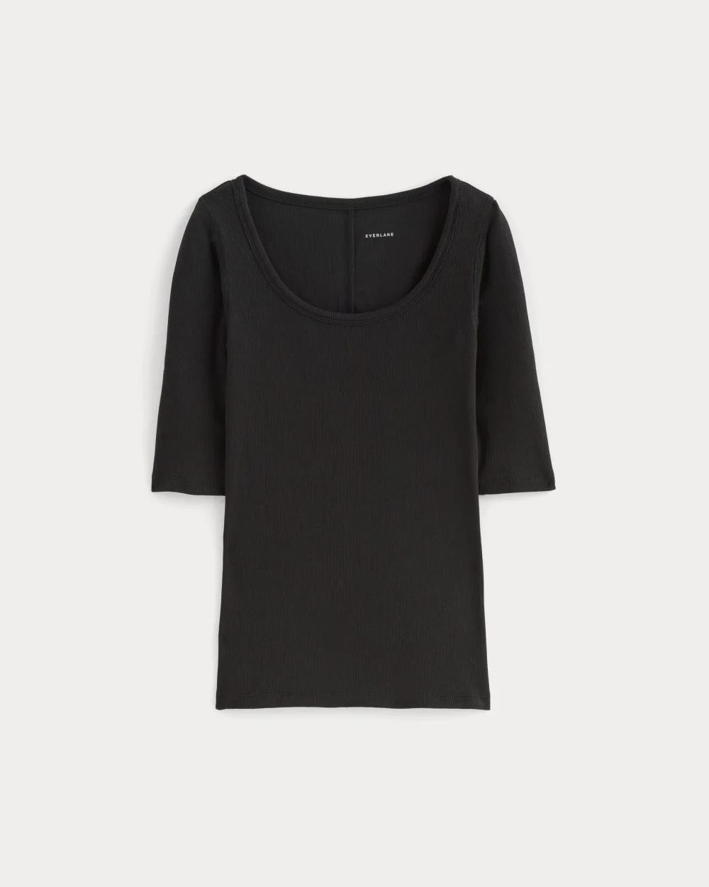 THE LUXE RIB SCOOP-NECK TEE - 1
