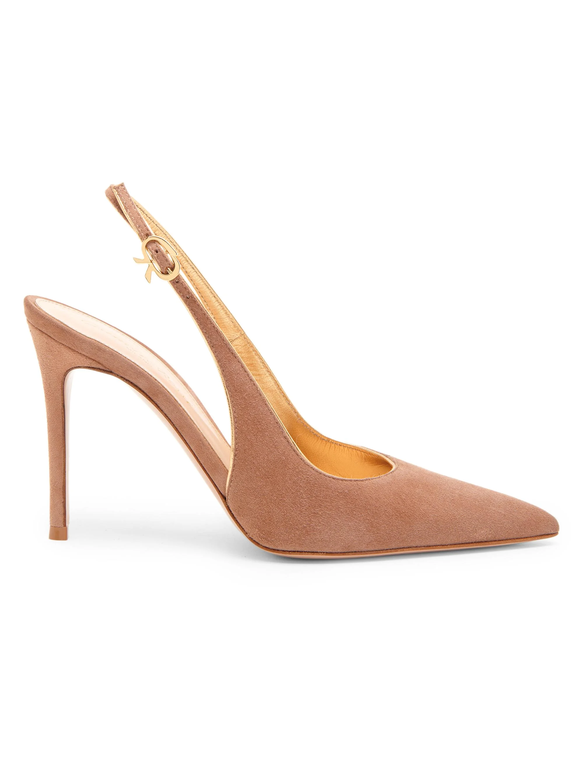 Women's 95MM Suede Slingback Pumps - Praline Mekong - 1