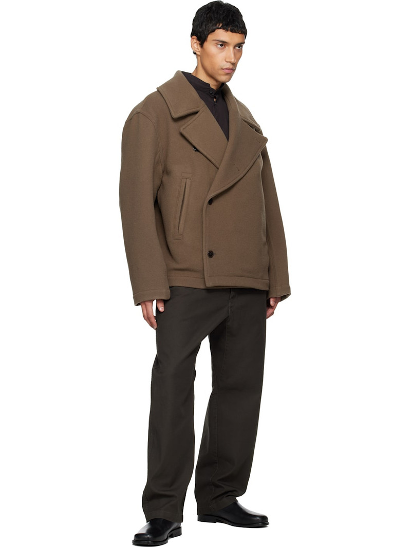 Lemaire Brown Boxy Peacoat outlook