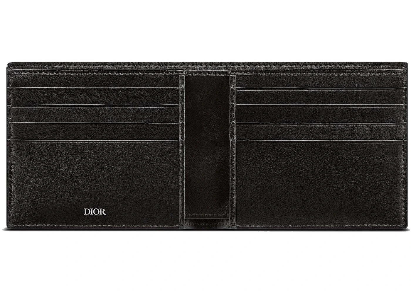Dior Essentials Wallet Black Grained Calfskin with CD Icon Signature - 2