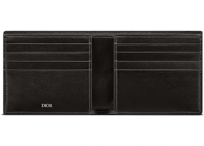 Dior Dior Essentials Wallet Black Grained Calfskin with CD Icon Signature outlook