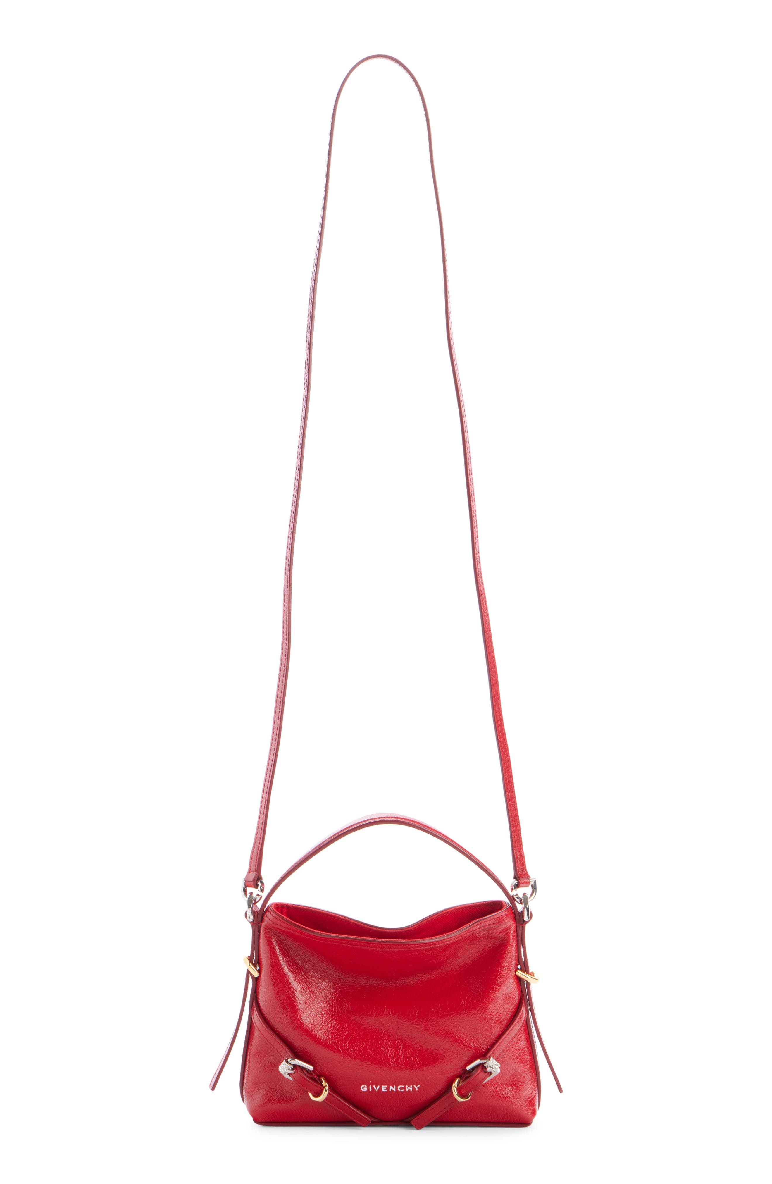 Givenchy Nano Voyou Leather Crossbody Bag in Vermillon at Nordstrom - 4