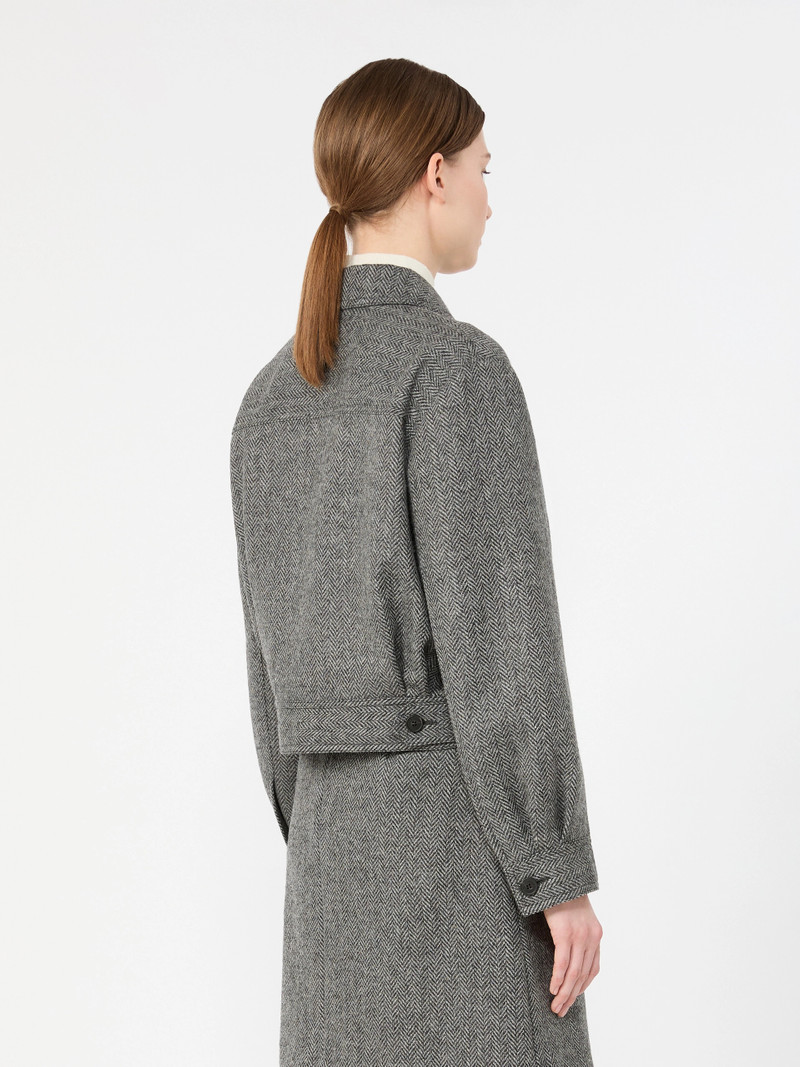 GINNASTA Cropped wool blend jacket - DARK GREY 4