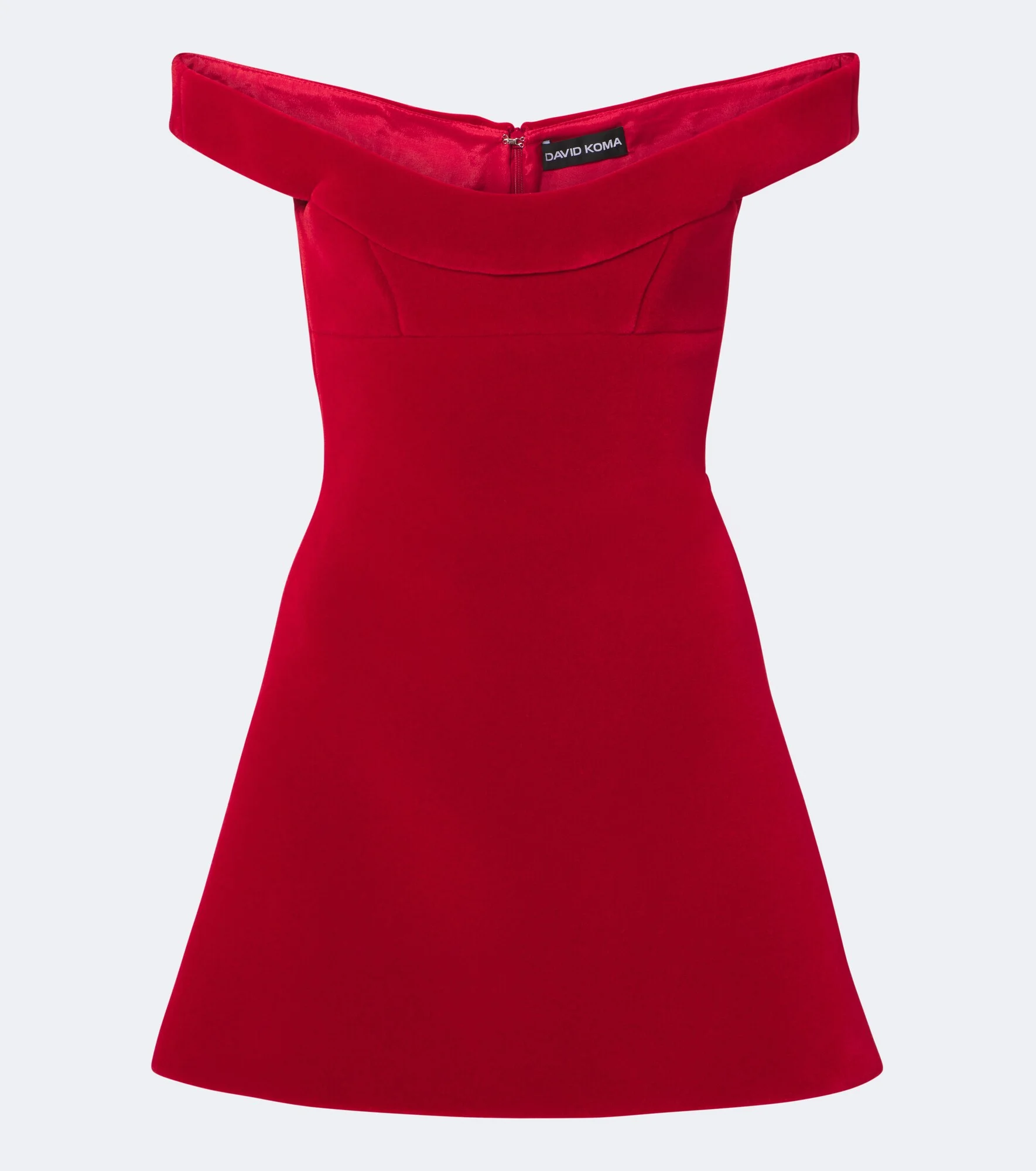 Off-shoulder velvet minidress - 1
