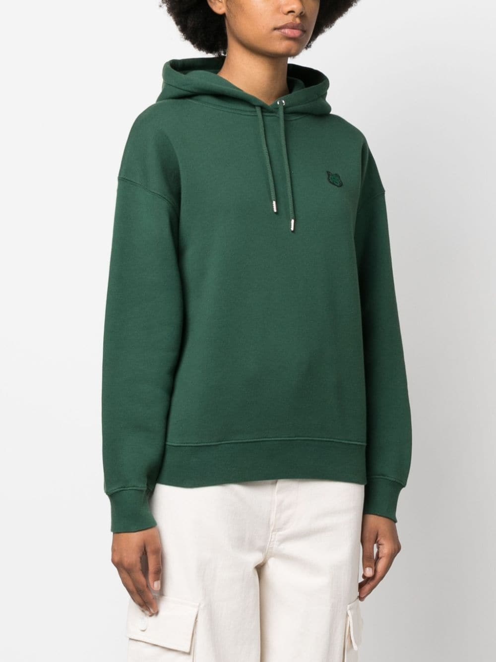 logo-embroidered cotton hoodie - 3