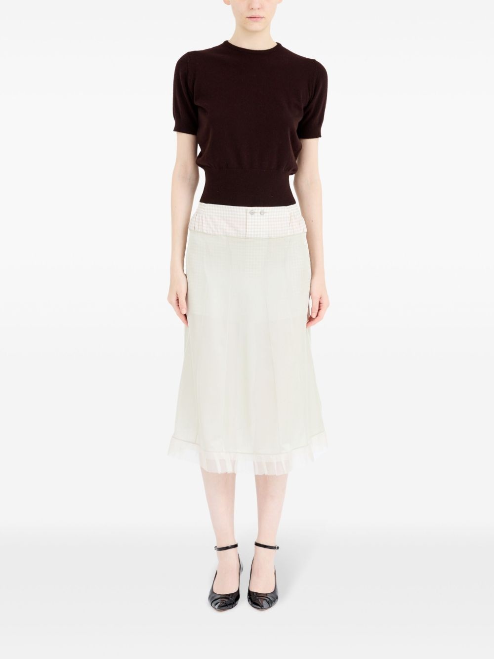 checked midi skirt - 2
