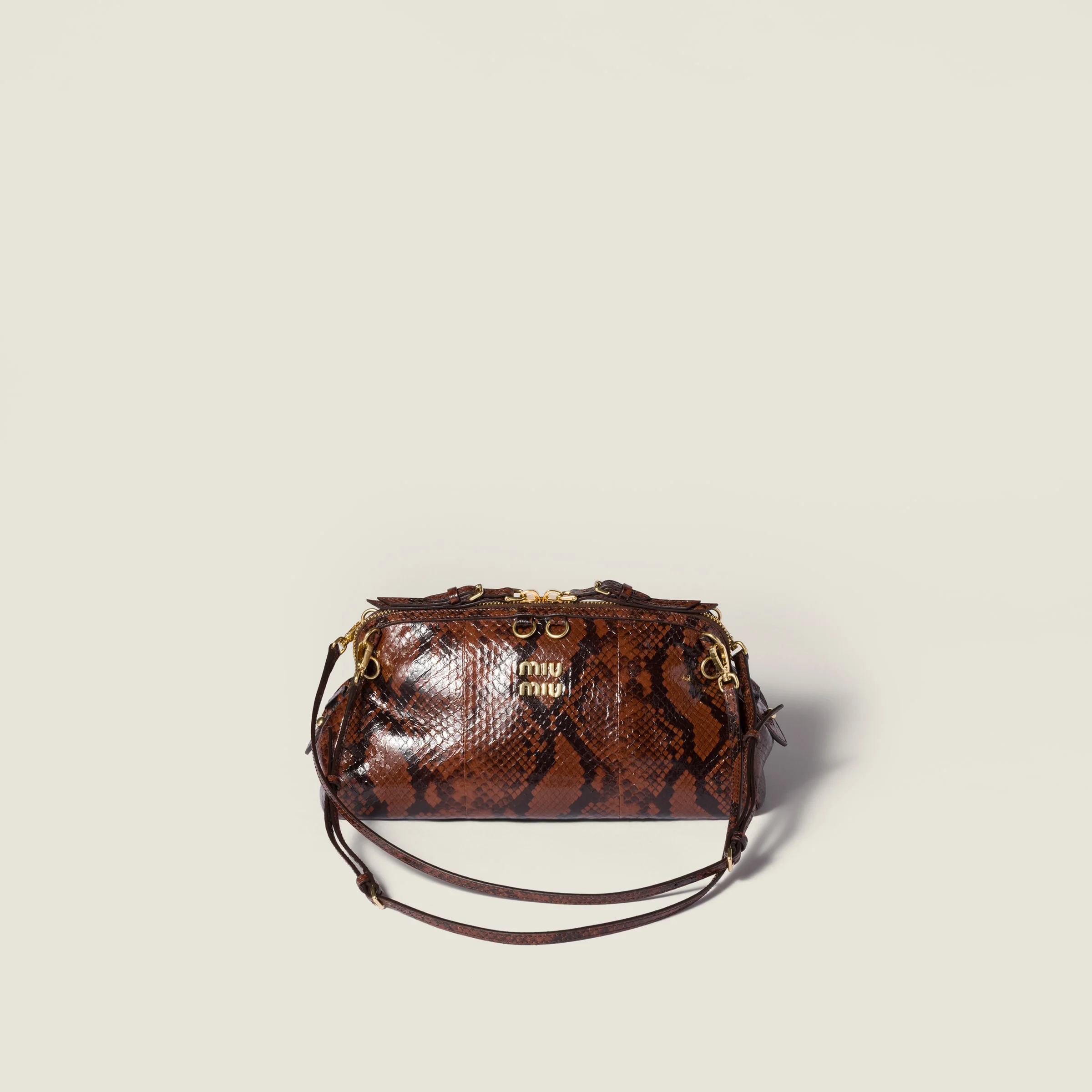 Python-print Ayers leather clutch - 1