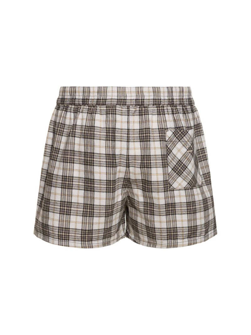 Cotton twill checked shorts - 3