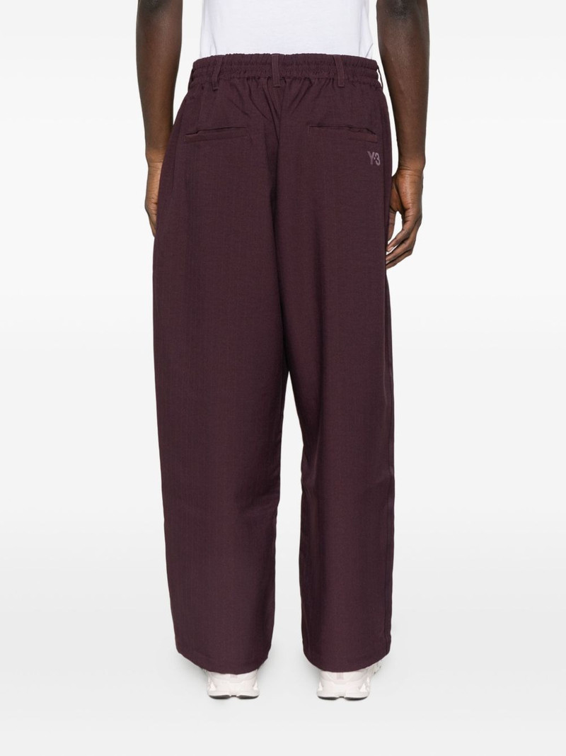 drawstring-waist cotton trousers 4