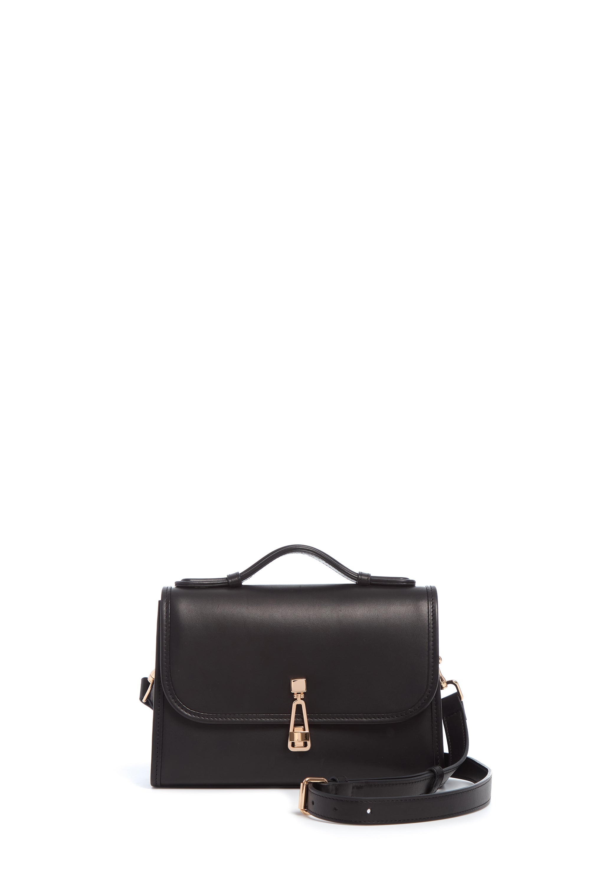 Small Leonora Flap Bag in Black Leather - 1