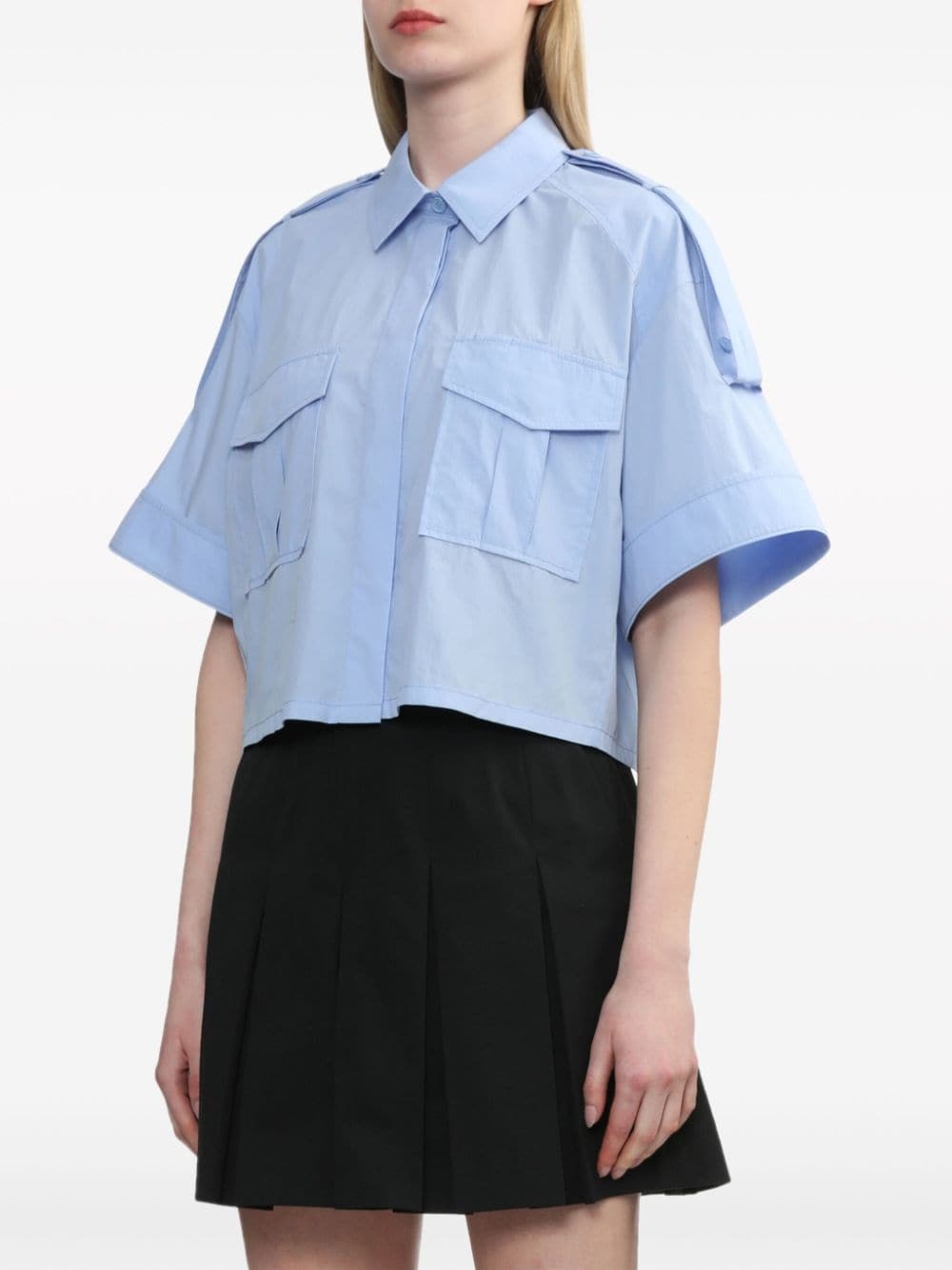 cropped oversize-epaulette shirt - 3