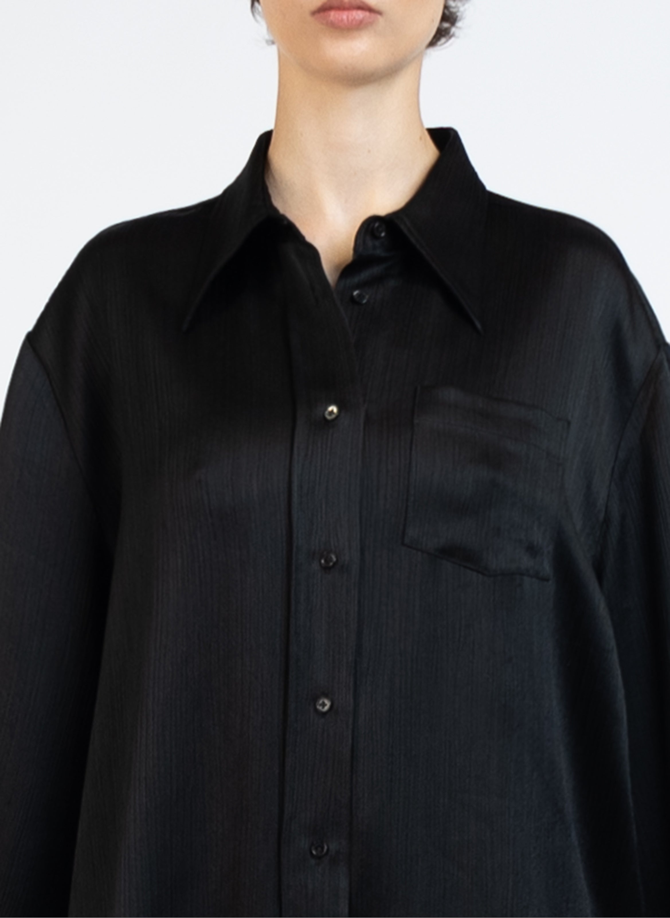 Straight shirt/Black - 2