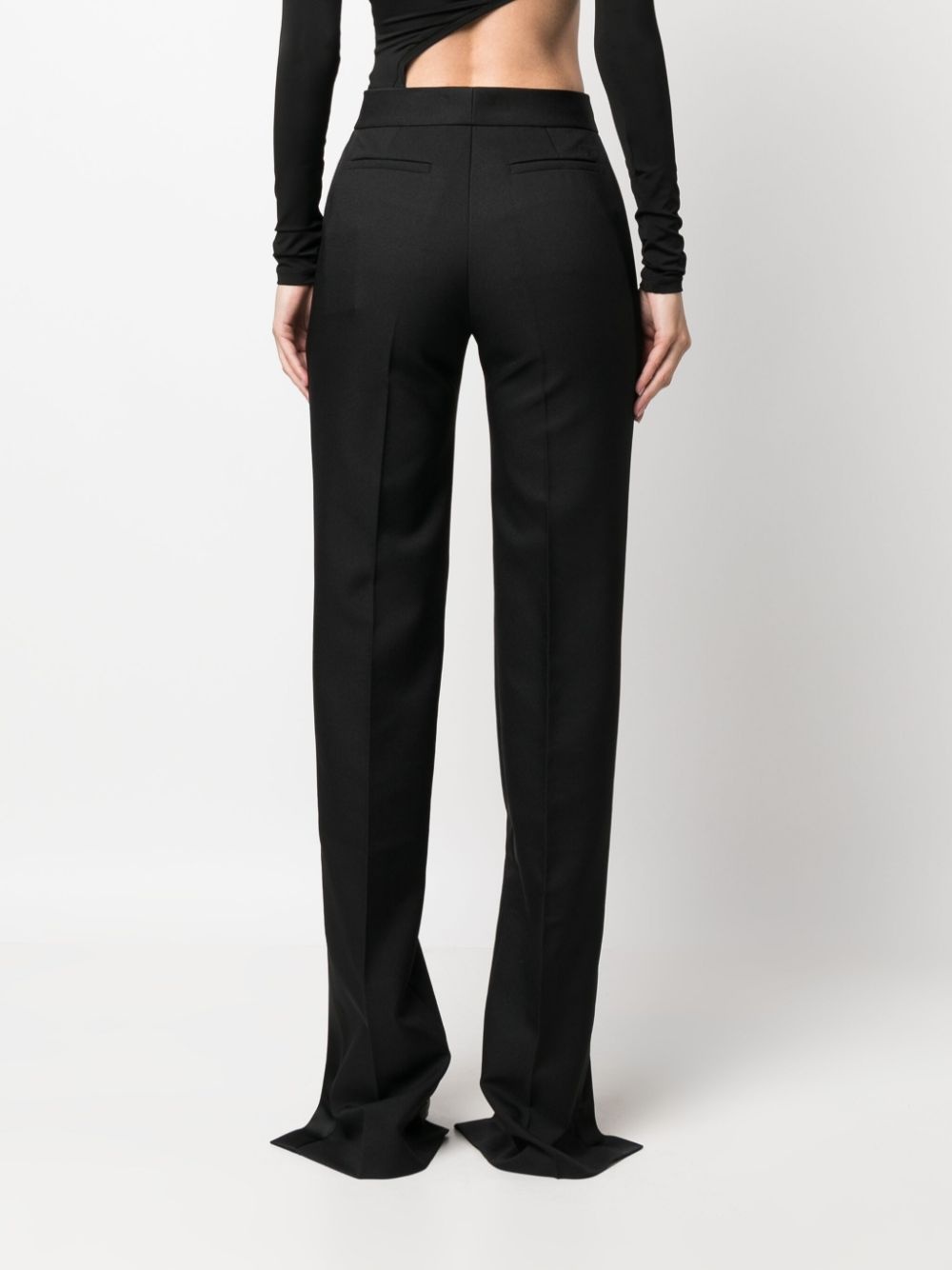 split-hem tailored trousers - 4