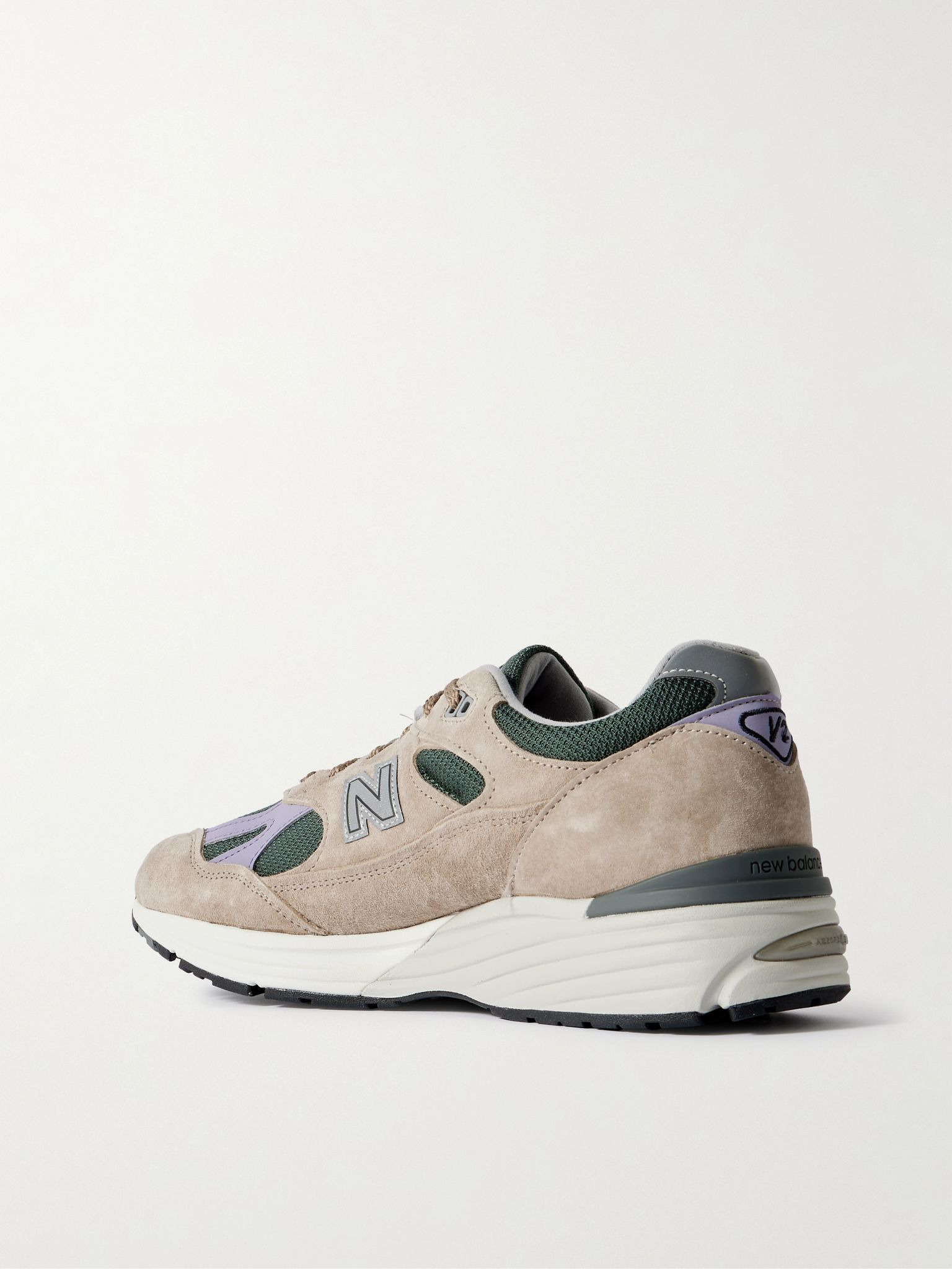 991v2 Suede, Leather and Mesh Sneakers Beige - 4