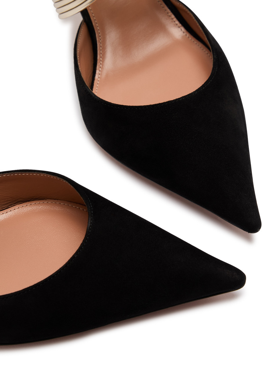 Aquazzura Esencia 50 Sculpted Suede Mules - 3
