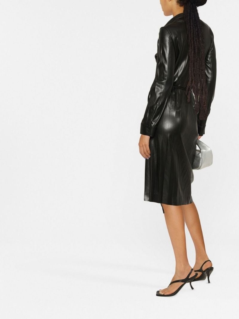 faux-leather pleated dress - 3
