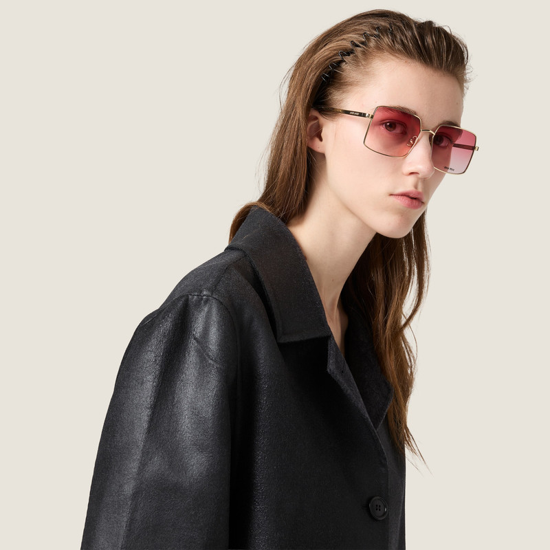 Single-breasted double wool and shearling coat 4