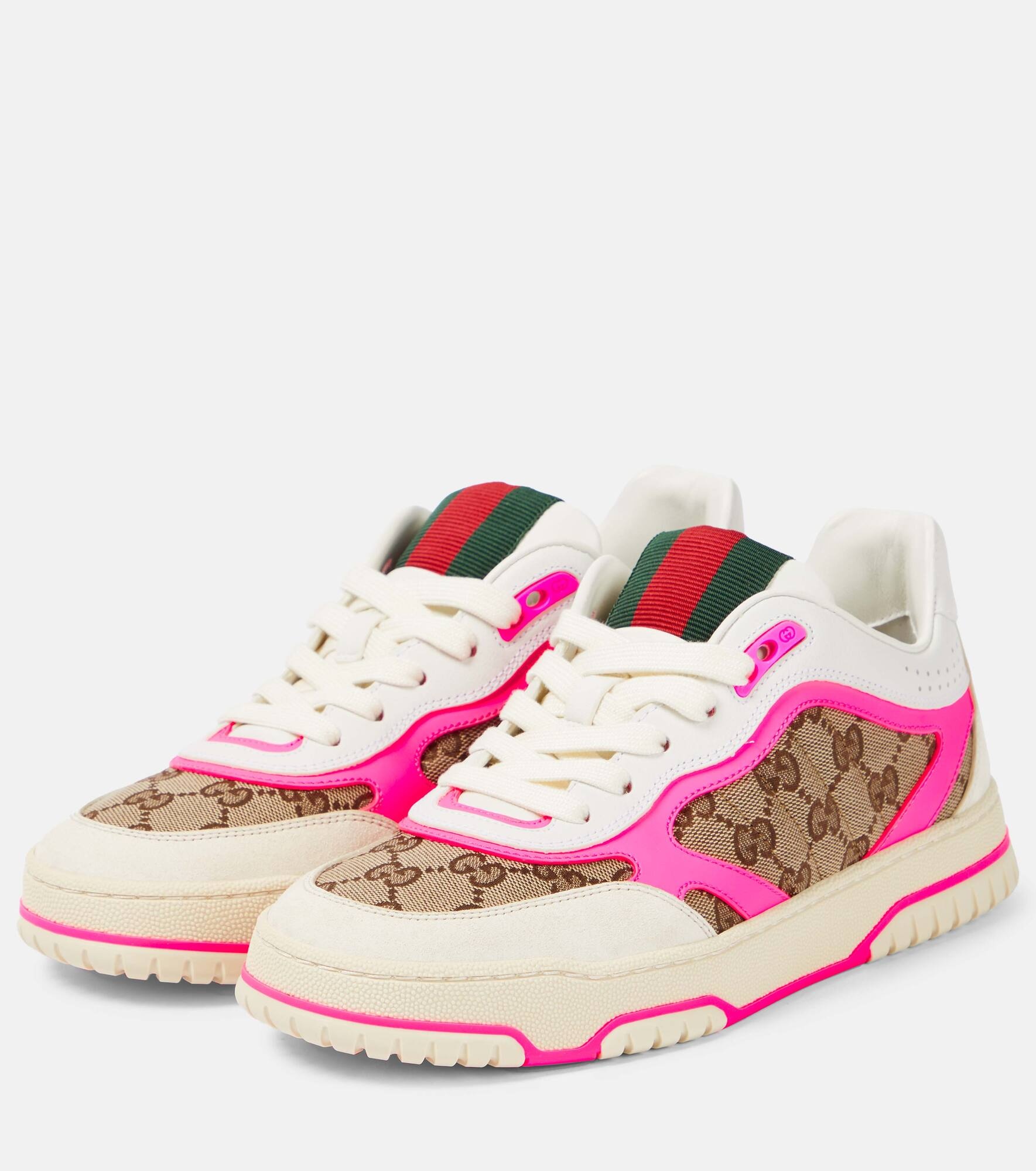 Gucci Re-Web leather sneakers - 5