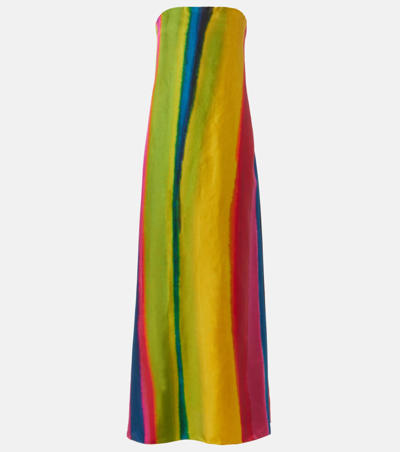 Aura striped silk satin maxi dress 1