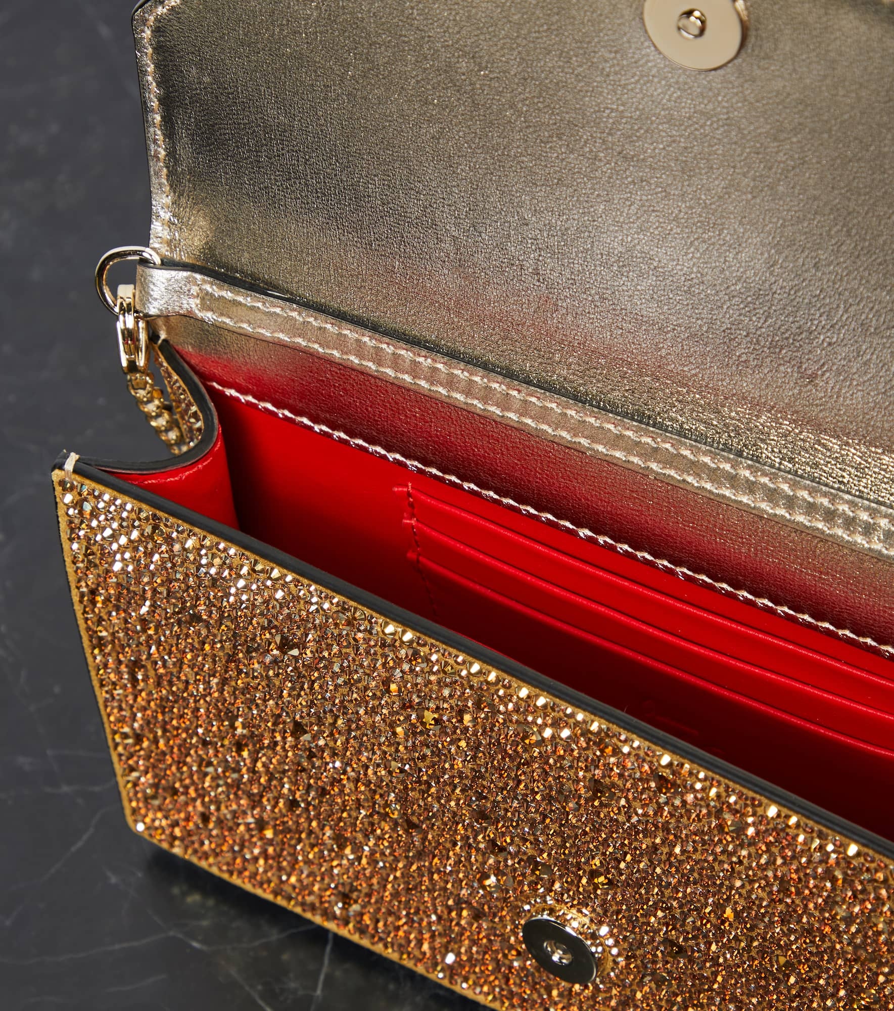 Loubi54 metallic leather shoulder bag - 3