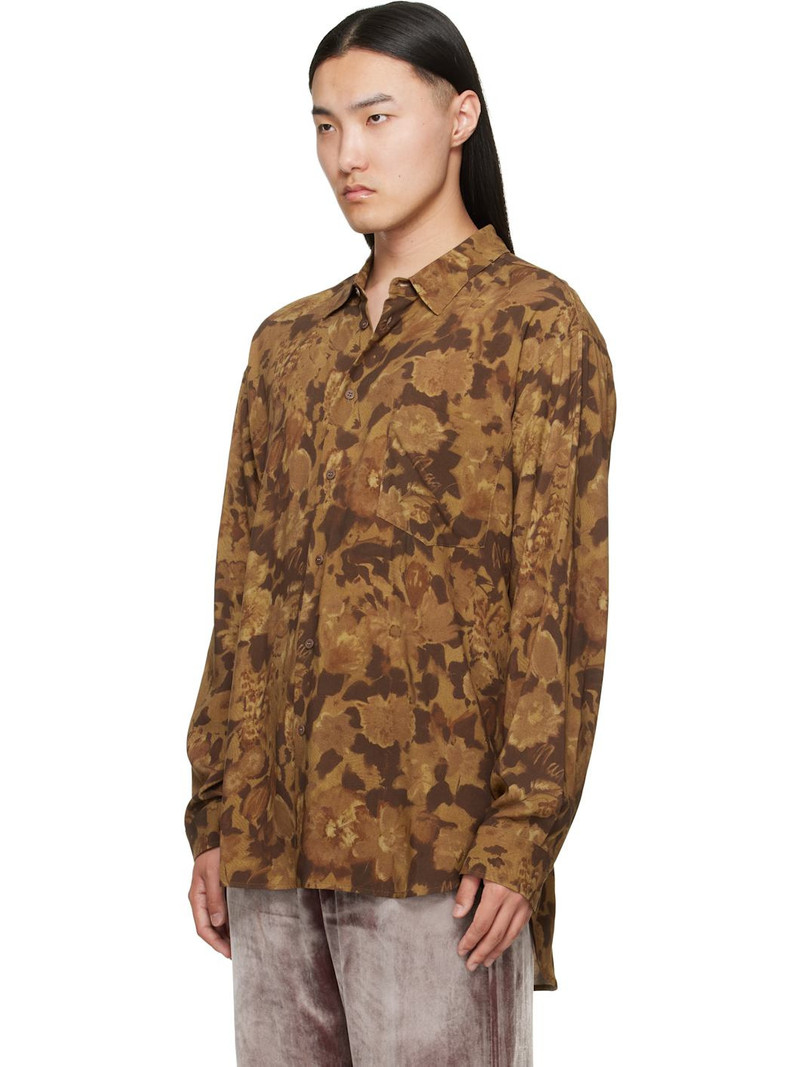 MAGLIANO Brown Dried Flowers Long Sleeve Shirt outlook