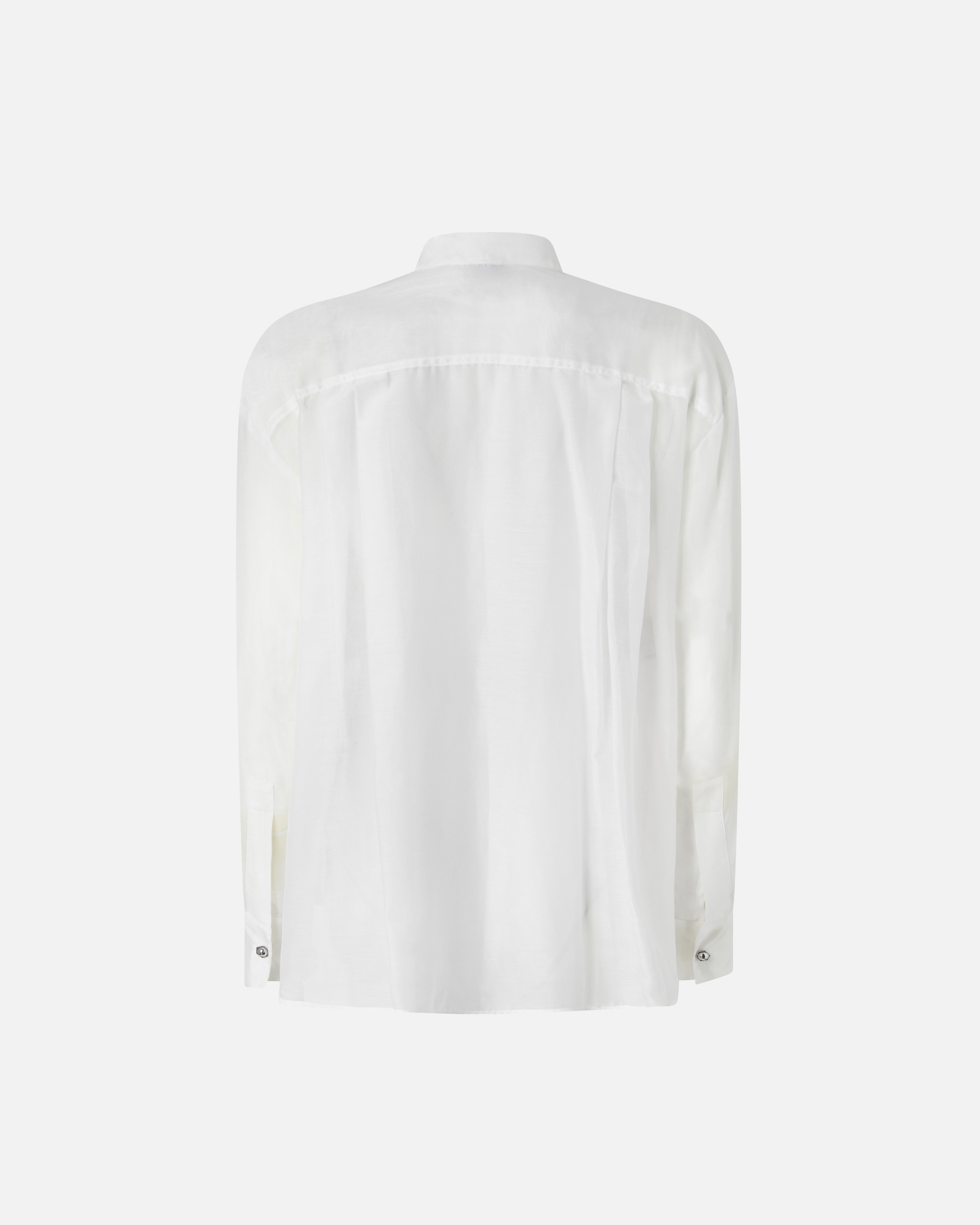 MANDARIN COLLAR SHIRT IN COTTON AND SILK - 2