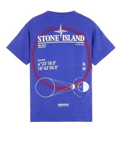 Stone Island 2NS97 30/1 COTTON JERSEY 'SOLAR ECLIPSE THREE' PRINT_GARMENT DYED ULTRAMARINE BLUE outlook