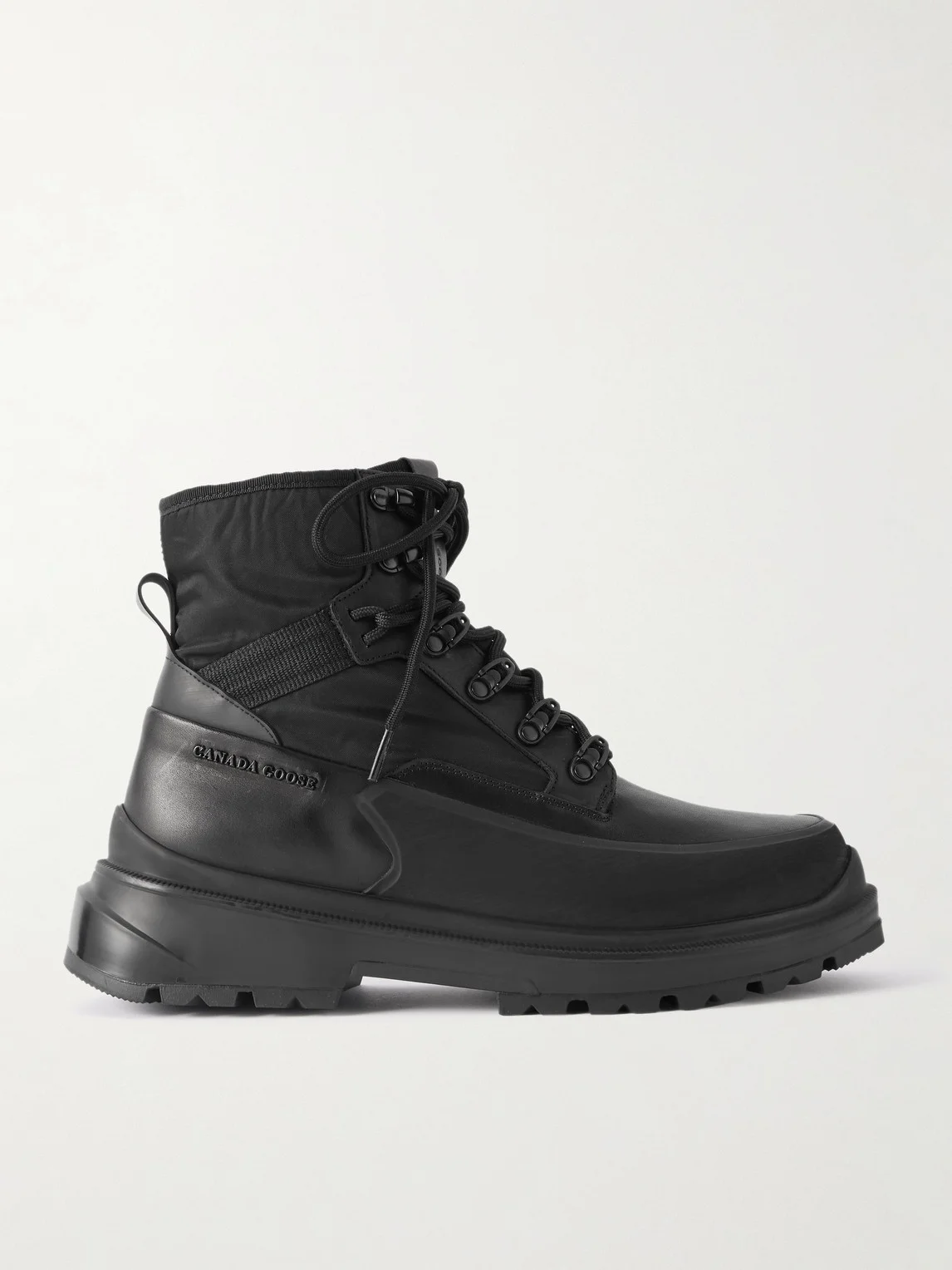 Keystone Rubber-Trimmed Leather and Twill Boots - 1