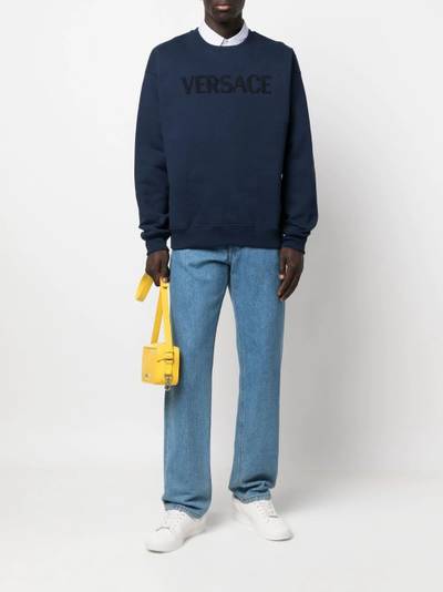 VERSACE logo-embroidered jersey sweatshirt outlook