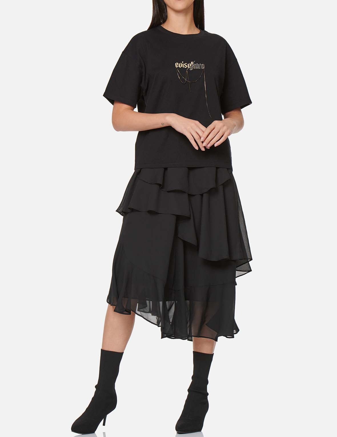 Draped Metal Chain T-shirt - 5