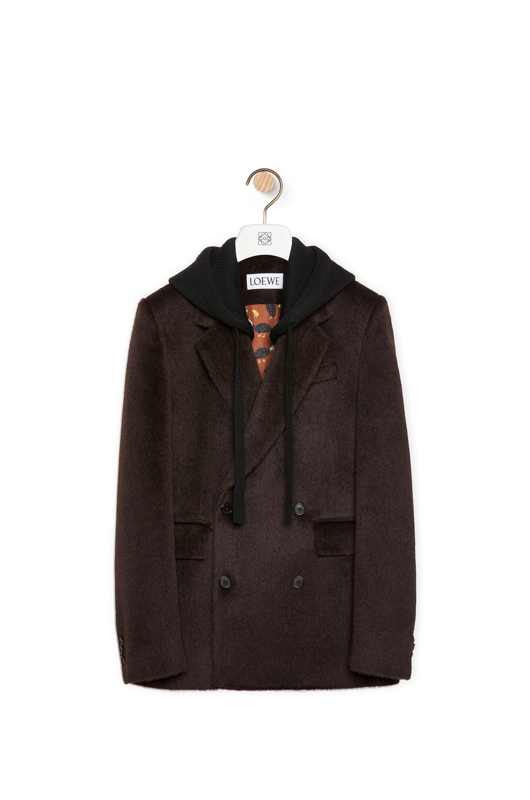 Hooded jacket in lama and wool - 1