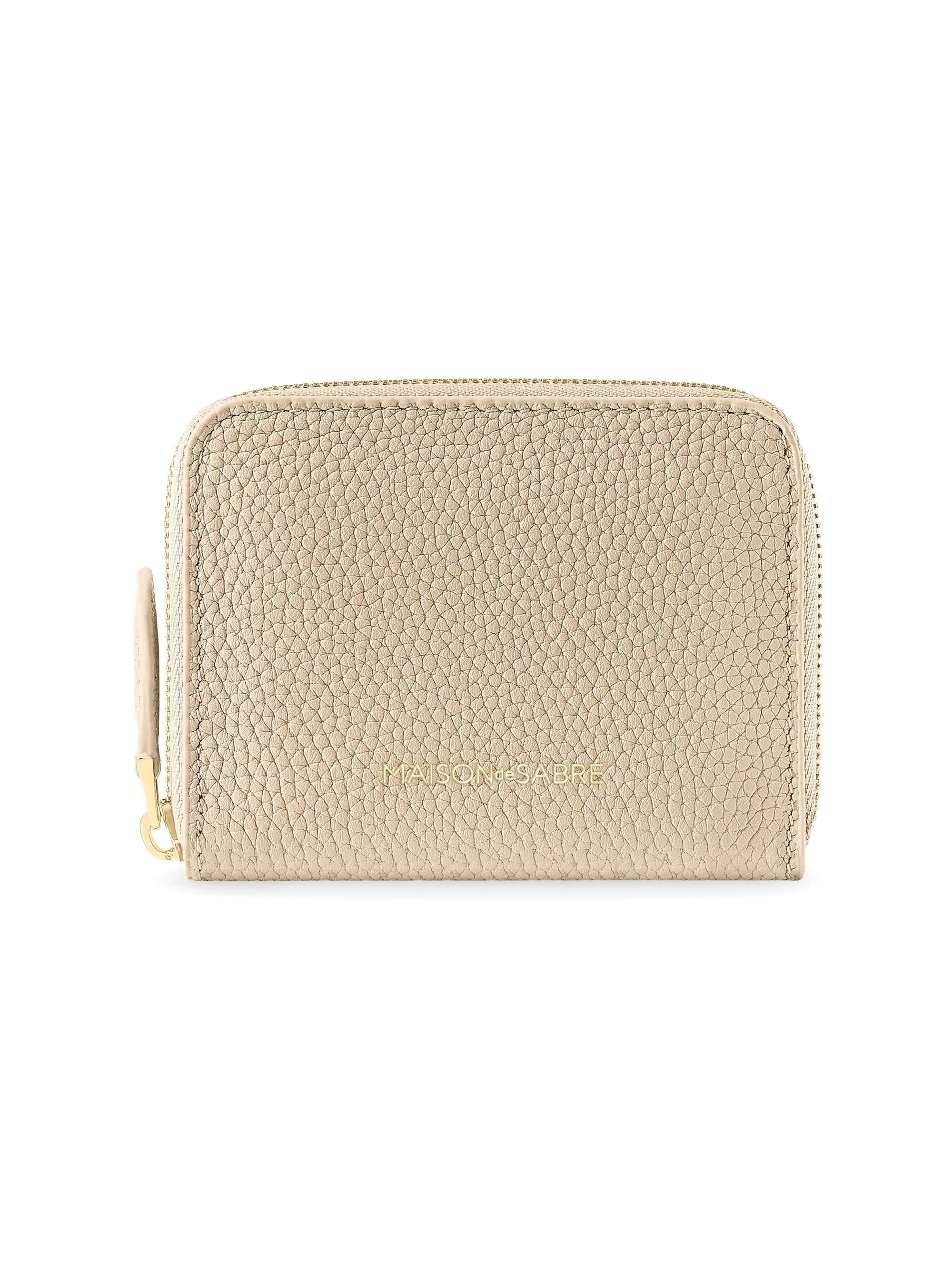Women's Small Leather Zipped Wallet - Saharan Nude - 1
