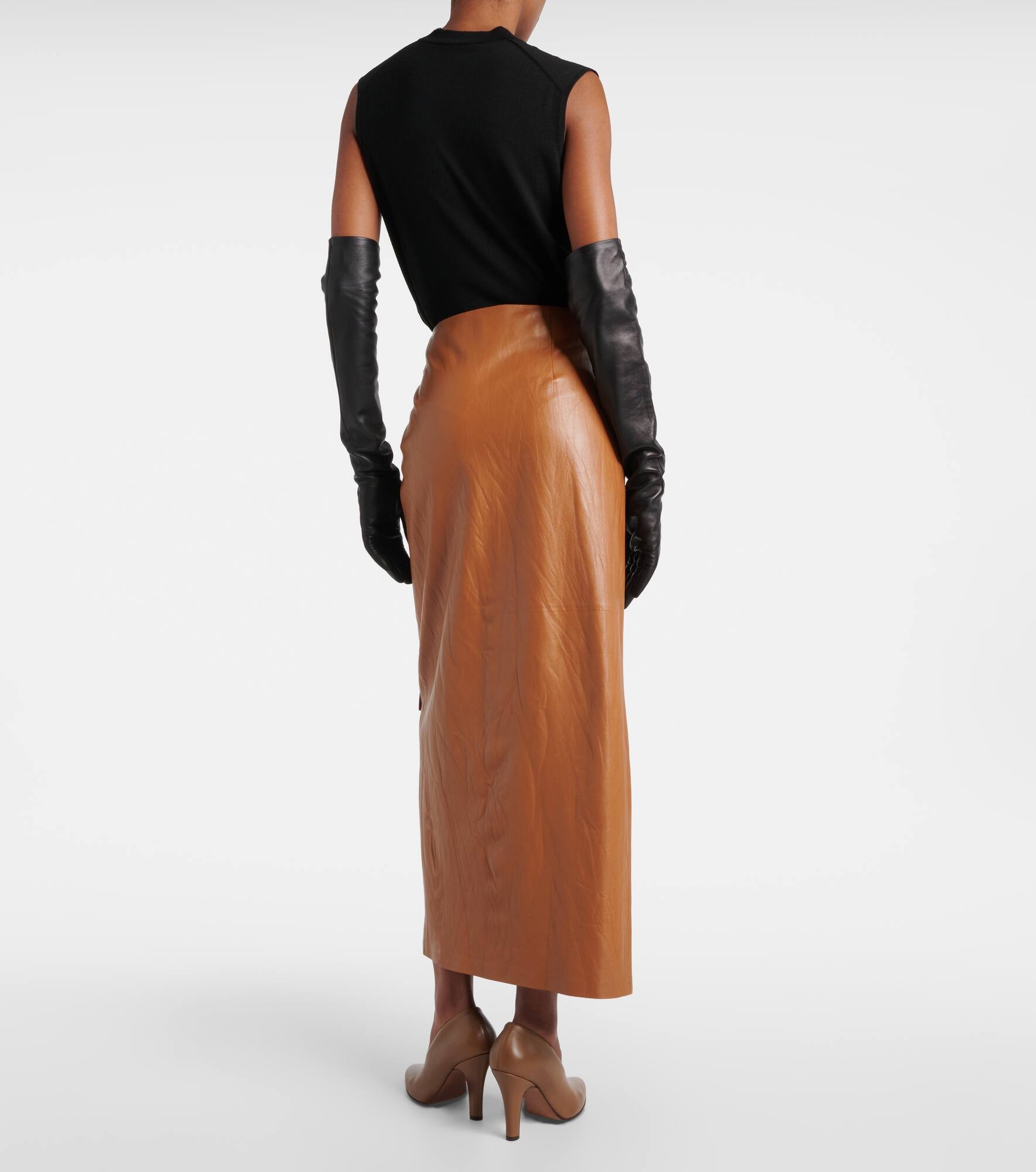 Bert leather wrap skirt - 3