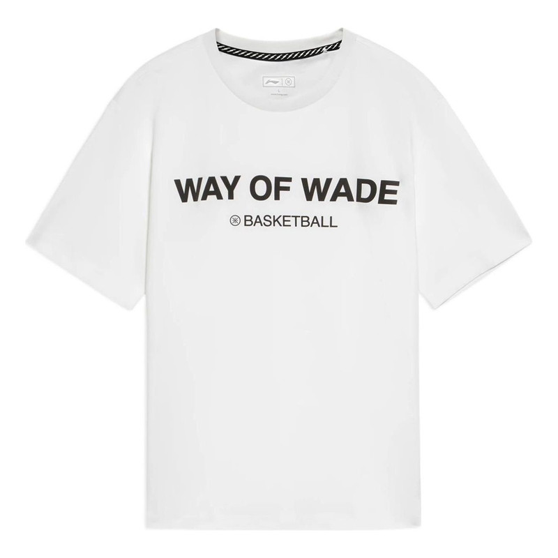 Li-Ning Way Of Wade Graphic Basketball T-shirt 'White Black' AHSS439-2 - 1