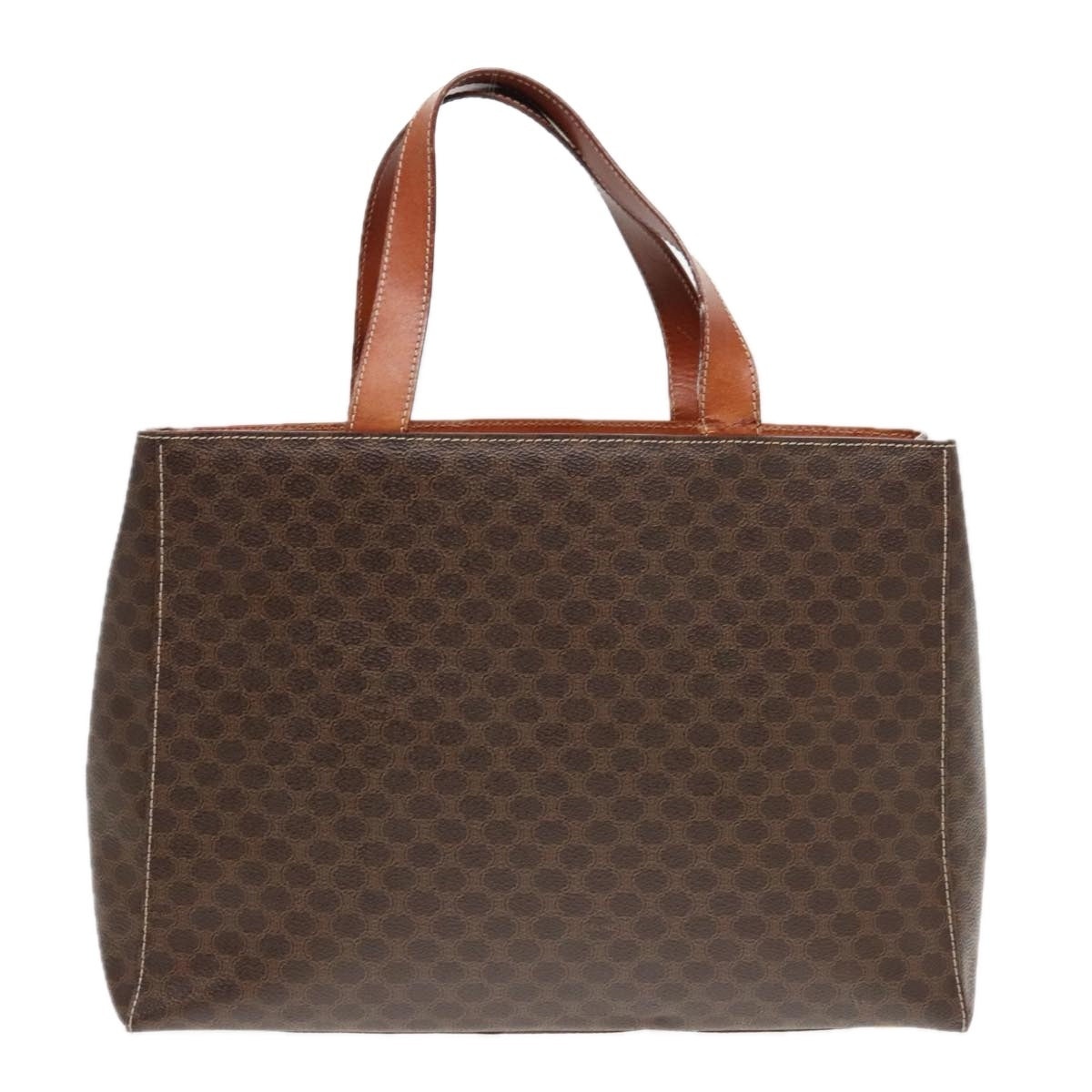 CELINE Macadam Canvas Hand Bag Pvc Leather Brown Gold - 2